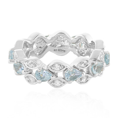 Bague en argent et Topaze bleu ciel