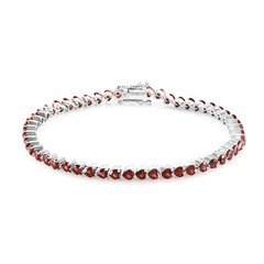 Bracelet en argent et Grenat du Mozambique