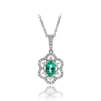 Collier en or et Emeraude de Zambie AAA (CIRARI)