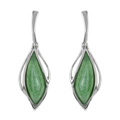 Boucles d'oreilles en argent et Quartz vert
