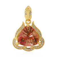 Pendentif en argent et Topaze mystique couleur pêche