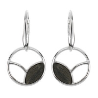 Boucles d'oreilles en argent et Chêne des marais