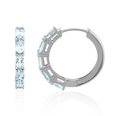 Boucles d'oreilles en argent et Topaze bleu ciel