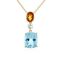 Collier en argent et Topaze bleu ciel