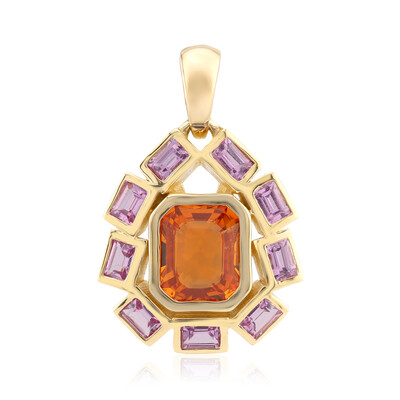 Pendentif en or et Saphir orange de Ban Ka Cha