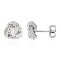 Boucles d'oreilles en argent et Diamant poivre et sel