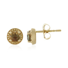 Boucles d'oreilles en or et Pierre du Soleil de l’Orégon