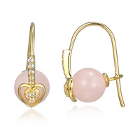Boucles d'oreilles en argent et Quartz rose