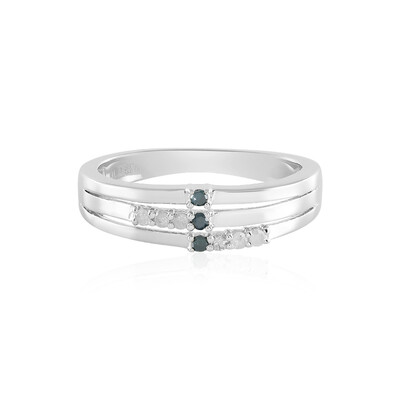 Bague en argent et Diamant bleu I3