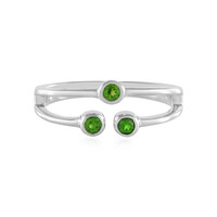Bague en argent et Diopside de Russie