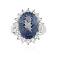 Bague en argent et Quartz mystique bleu