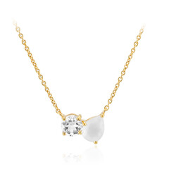 Collier en argent et Quartz blanc pastel