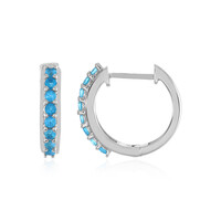 Boucles d'oreilles en argent et Apatite bleu néon