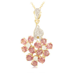 Collier en or et Saphir Padparadscha non chauffé (AMAYANI)