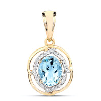Pendentif en or et Aigue-Marine AAA