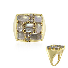Bague en argent et Labradorite verte de Maniry (KM by Juwelo)
