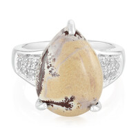Bague en argent et Jaspe dendritique de Sonora