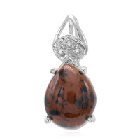 Pendentif en argent et Obsidienne acajou