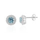 Boucles d'oreilles en argent et Topaze bleu ciel