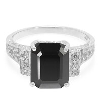 Bague en argent et Spinelle noir