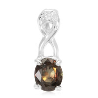 Pendentif en argent et Saphir à couleur changeante non chauffé