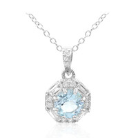 Collier en argent et Topaze bleu ciel