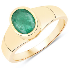 Bague en or et Emeraude de Zambie