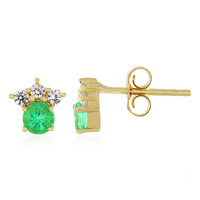 Boucles d'oreilles en or et Emeraude de Colombie