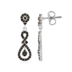 Boucles d'oreilles en argent et Spinelle noir