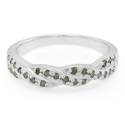 Bague en argent et Diamant fantaisie