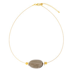 Collier en argent et Quartz fumé