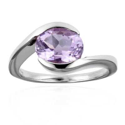 Bague en argent et Améthyste Rose de France
