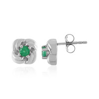 Boucles d'oreilles en argent et Emeraude d'Ethiopie