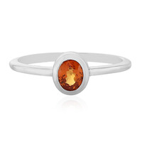 Bague en argent et Saphir rouge du soir
