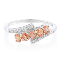 Bague en argent et Saphir orange