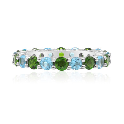 Bague en argent et Diopside de Russie