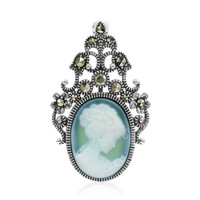 Pendentif en argent et Agate verte