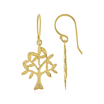 Boucles d'oreilles en argent et Diamant I4 (J)