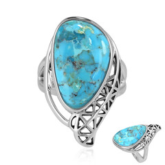 Bague en argent et Turquoise bleue de Mohavie (Art of Nature)