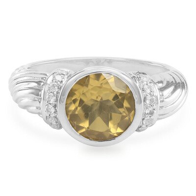 Bague en argent et Quartz champagne