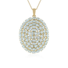 Collier en argent et Topaze bleu ciel