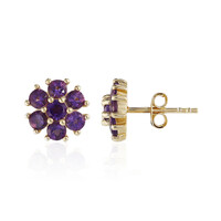 Boucles d'oreilles en argent et Améthyste de Zambie