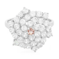 Bague en argent et Saphir Padparadscha