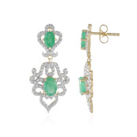 Boucles d'oreilles en argent et Emeraude de Socoto