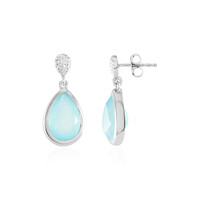 Boucles d'oreilles en argent et Calcédoine d'eau
