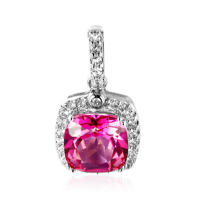 Pendentif en argent et Topaze rose