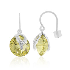 Boucles d'oreilles en argent et Citrine jaune citron