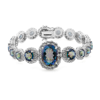 Bracelet en argent et Quartz mystique bleu