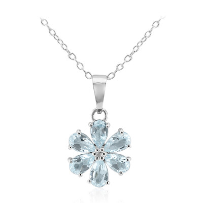 Collier en argent et Topaze bleu ciel