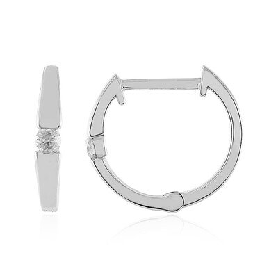 Boucles d'oreilles en argent et Diamant I4 (J)